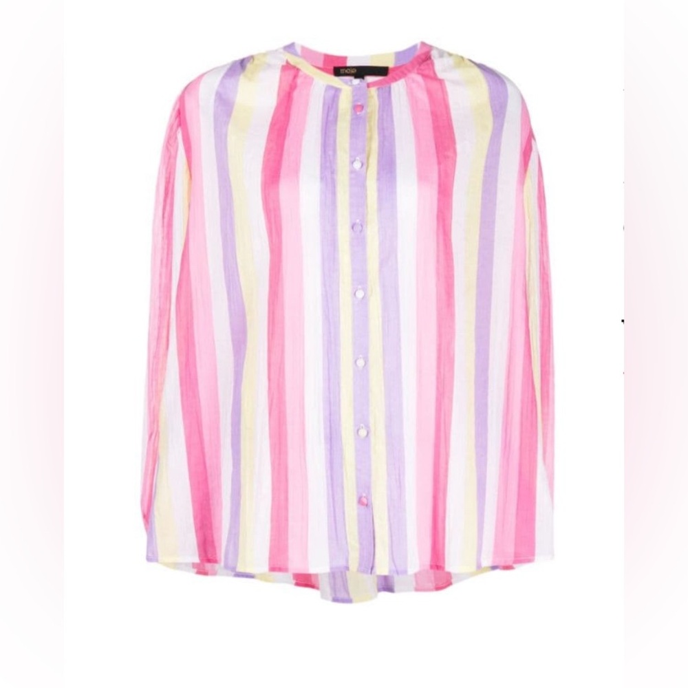 MAJE Size 1 Striped Cotton Shirt